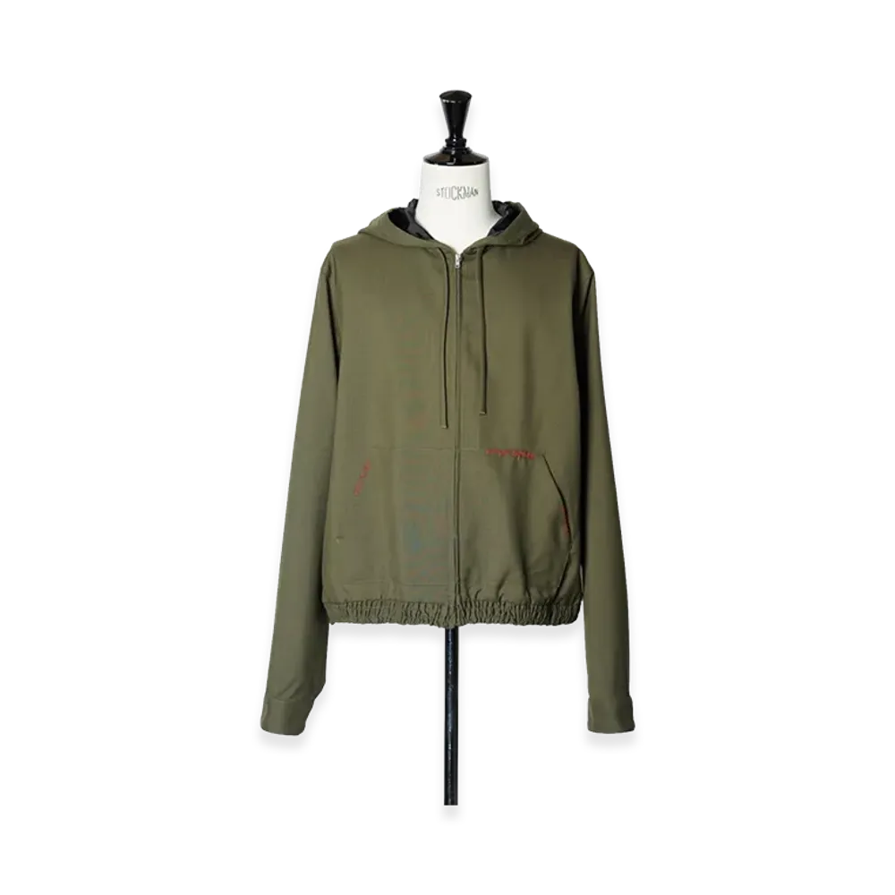MARNI Tropical Wool Zip Hoodie "Khaki"