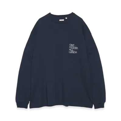 nanamica OOAL Graphic L/S Tee "Navy"