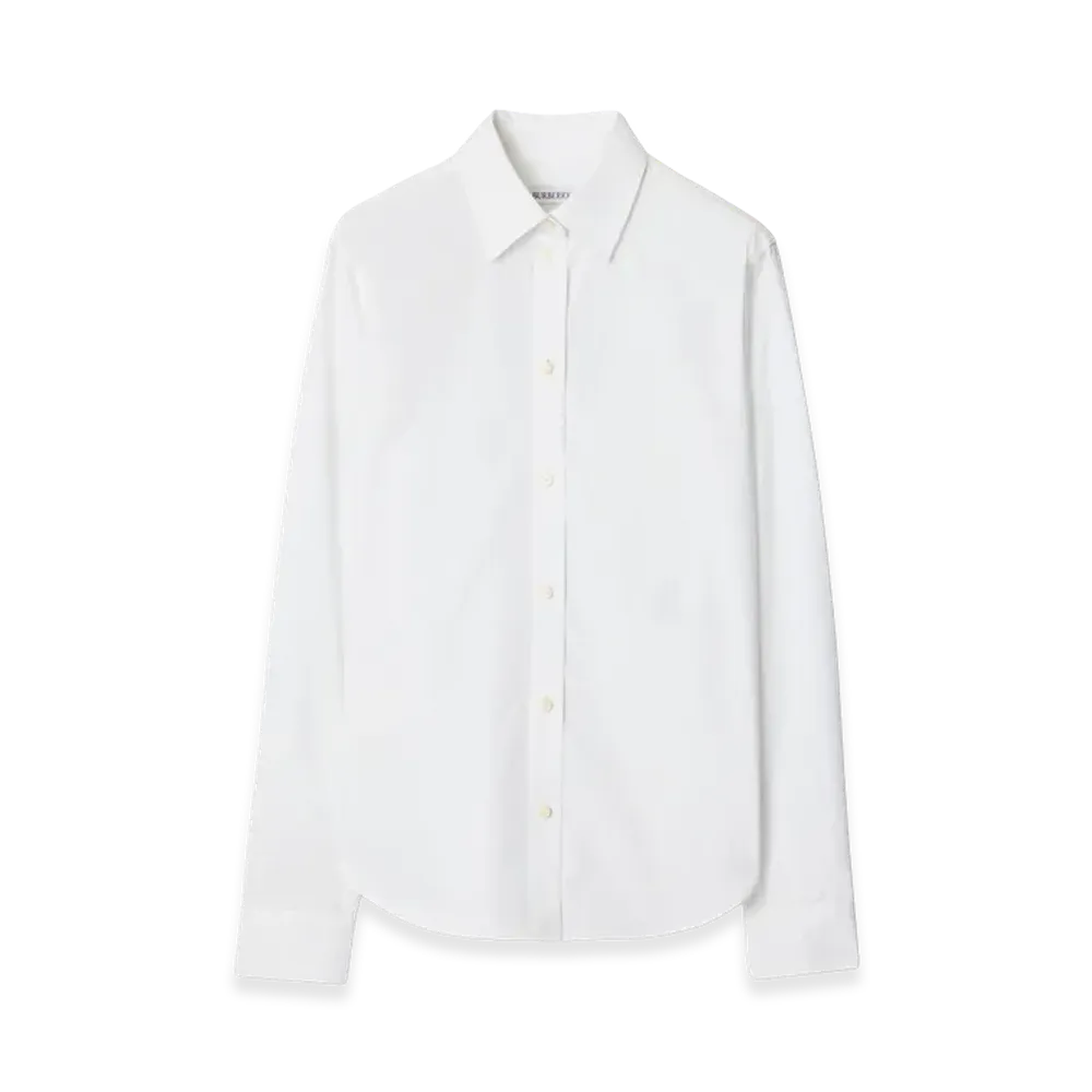 Burberry Women's Regular Fit Cotton Poplin Formal Shirt "White"