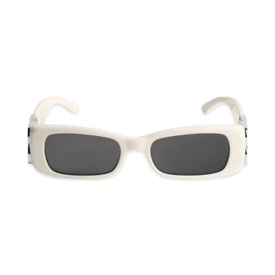 BALENCIAGA Women's Dynasty Rectangle Sunglasses "Ivory Cream"