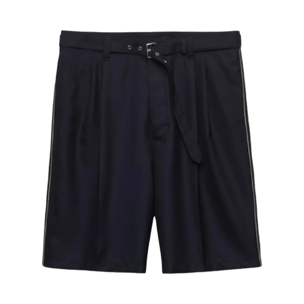 PRADA Men's Wool and Silk Bermudas "Navy"