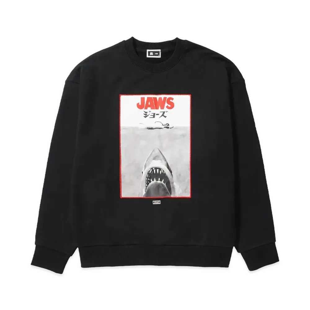Kith x JAWS Japanese Poster Nelson Crewneck "Black"