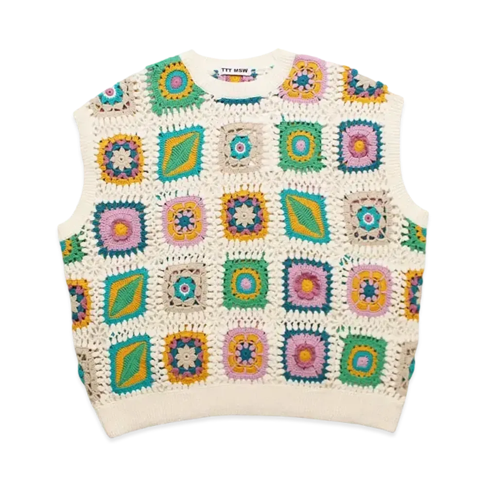 TTT MSW Handmade Pullover Knit Vest "Multi"