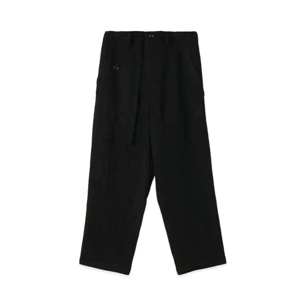 Yohji Yamamoto Y's WOOL ROUGH TWILL GARMENT MILLING ASSYME OUT POCKET PANTS "Black"