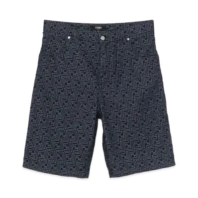 FENDI Bermuda Jeans Jacquard FF Shorts "Blue"