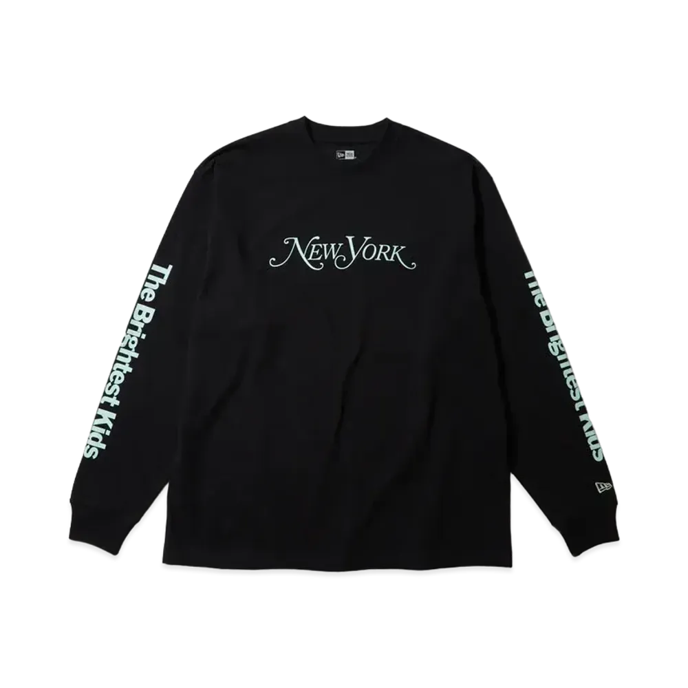 NEW ERA New York Magazine Long Sleeve Oversized Cotton T-shirt "Black"