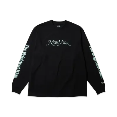 NEW ERA New York Magazine Long Sleeve Oversized Cotton T-shirt "Black"