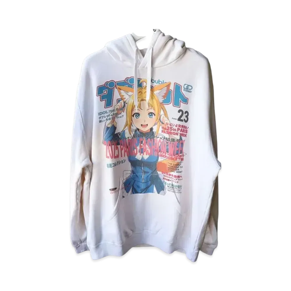 doublet Anime Print Hoodie "Fox"