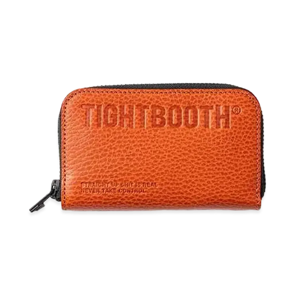 TIGHTBOOTH Leather Zip Around Wallet "Orange"