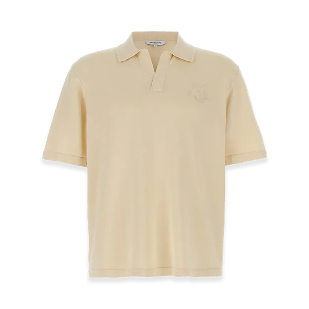 Maison Kitsune 'bold Fox Head' Polo Shirt "Beige"