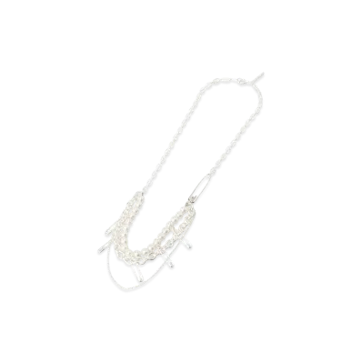 S'YTE Safety Pins Imitation Pearl Necklace "White"