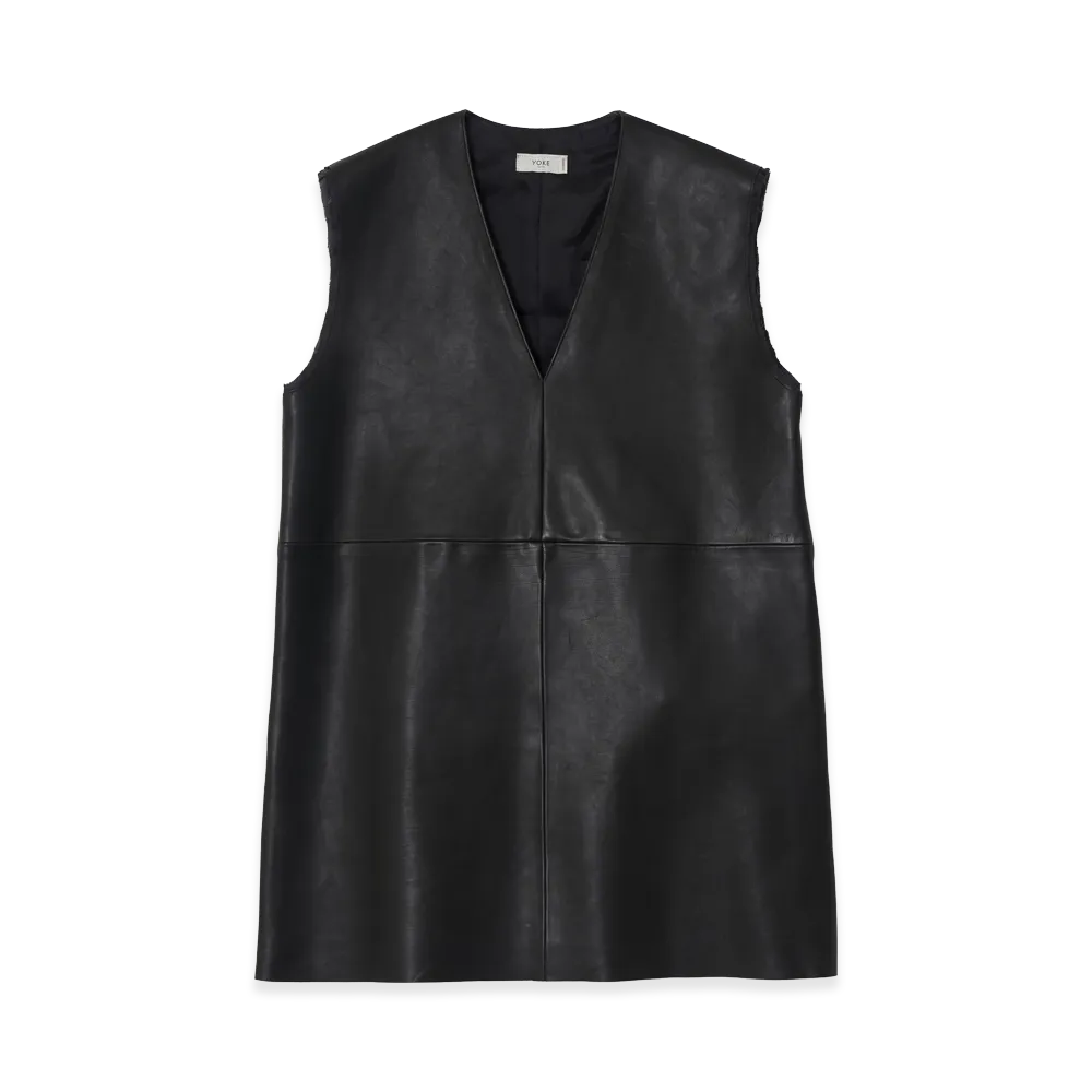 YOKE Calf Nappa Leather Top "Black"