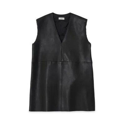 YOKE Calf Nappa Leather Top "Black"