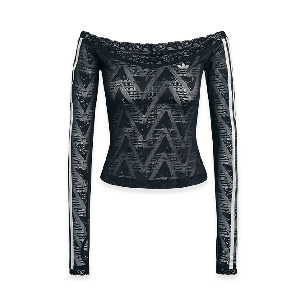 adidas Women's Lace Bardot Top "Black"