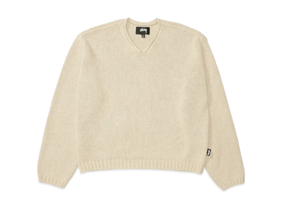 Stussy Roll V Neck Sweater "Oatmeal"