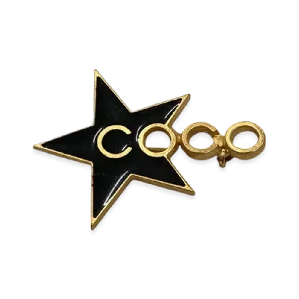 CHANEL Coco Star Brooch "Gold/Black"
