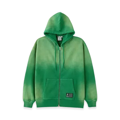X-Girl Women's Overdyed Zip Up Sweat Hoodie "Green"
