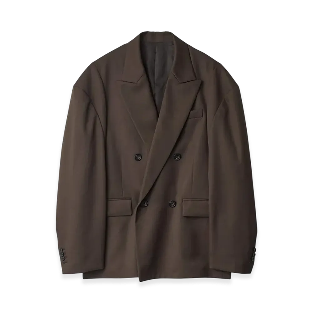 ssstein Deformed Shoulder Double Breasted Jacket "Military Khaki"
