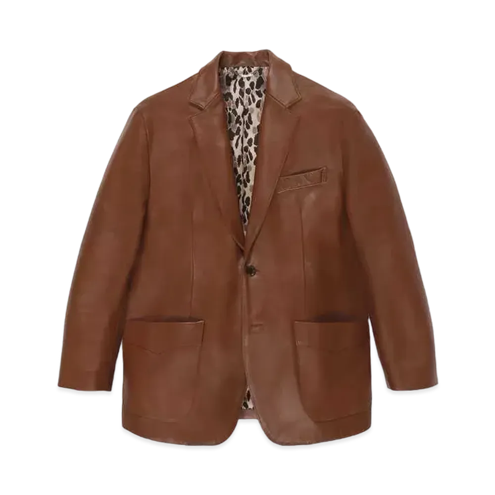 WACKO MARIA Leather Single Breasted Jacket "Brown"