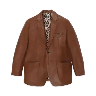 WACKO MARIA Leather Single Breasted Jacket "Brown"