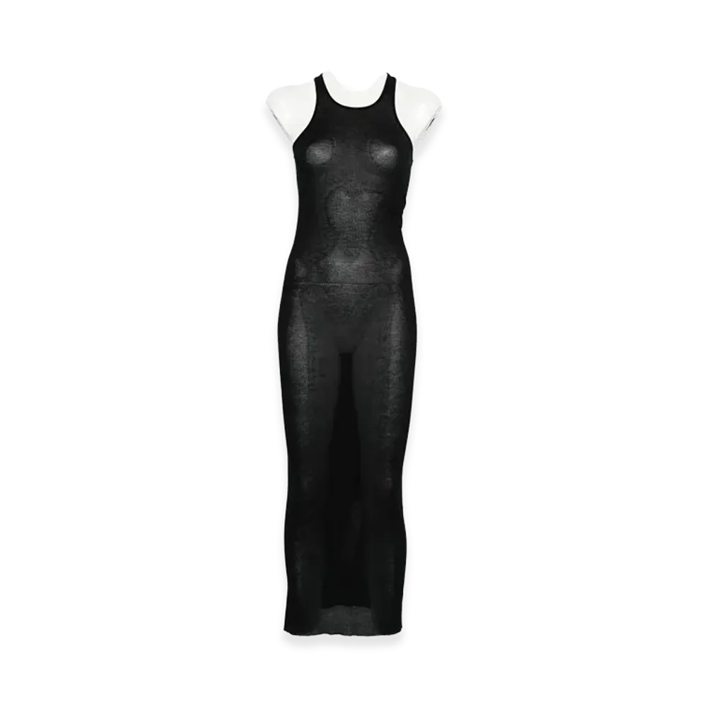Rick Owens Women's Silk Blend Sleeveless Dress "Black"