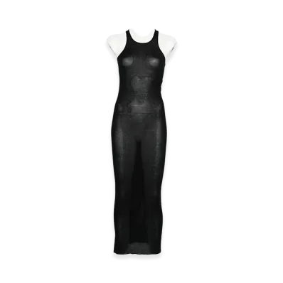 Rick Owens Women's Silk Blend Sleeveless Dress "Black"