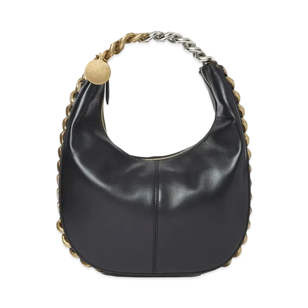 Stella McCartney Frayme Small Zipit Shoulder Bag "Black"