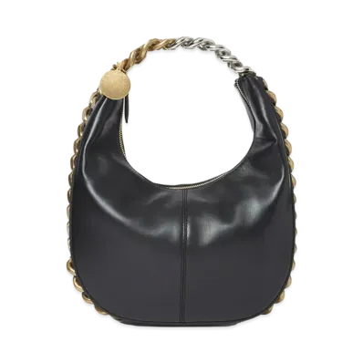 Stella McCartney Frayme Small Zipit Shoulder Bag "Black"