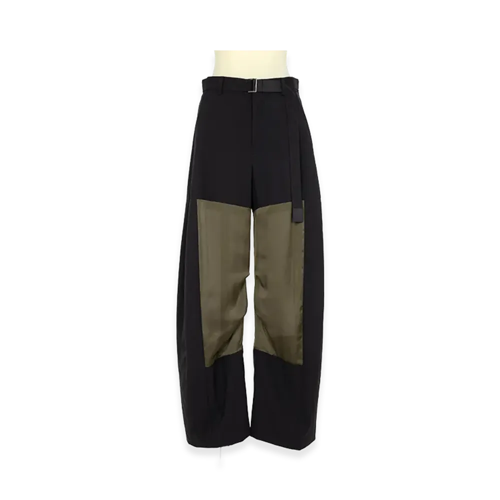 sacai Women's Wool Suiting Pants "Navy/Khaki"