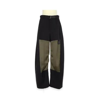 sacai Women's Wool Suiting Pants "Navy/Khaki"