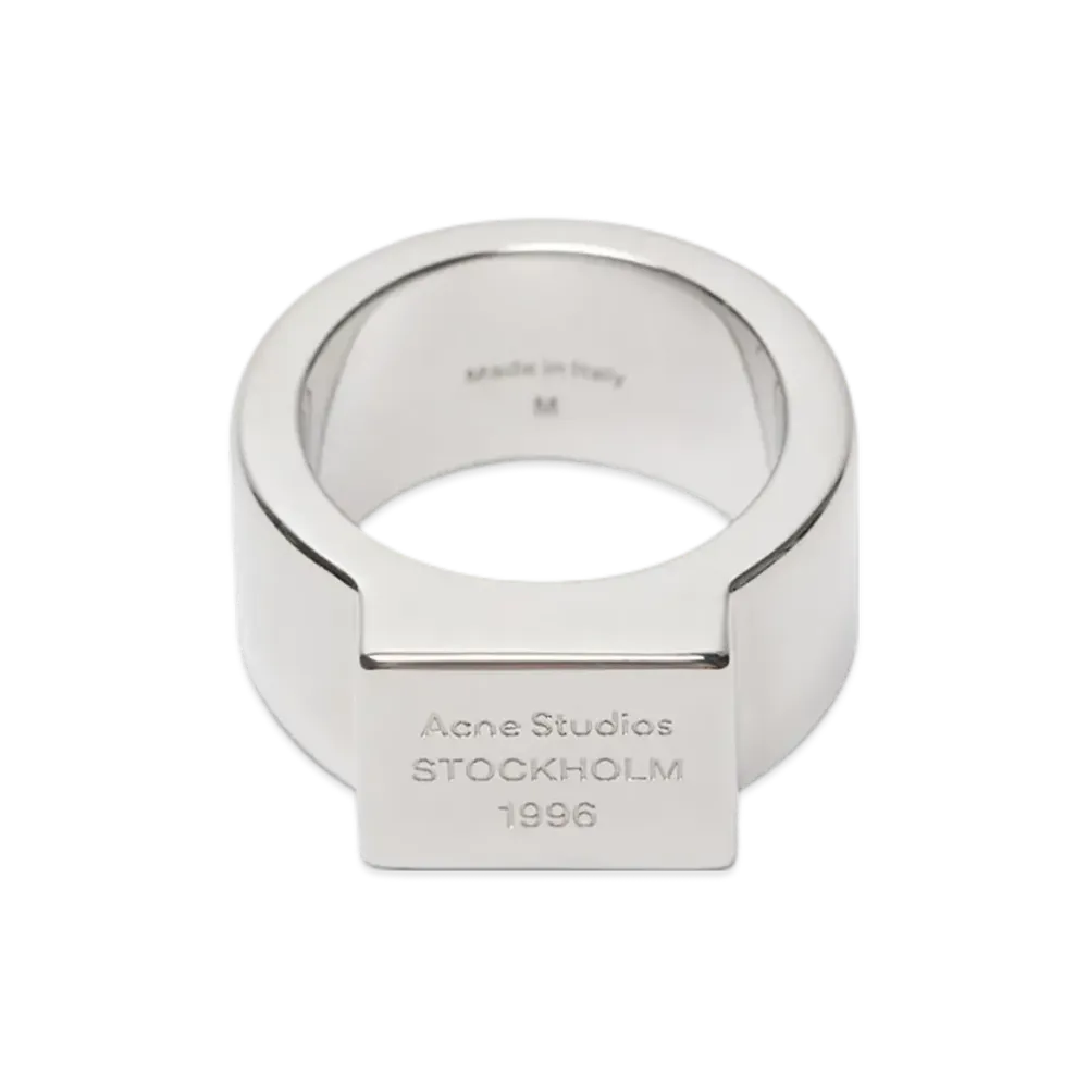 Acne Studios Engraved Logo Signet Ring "Silver"