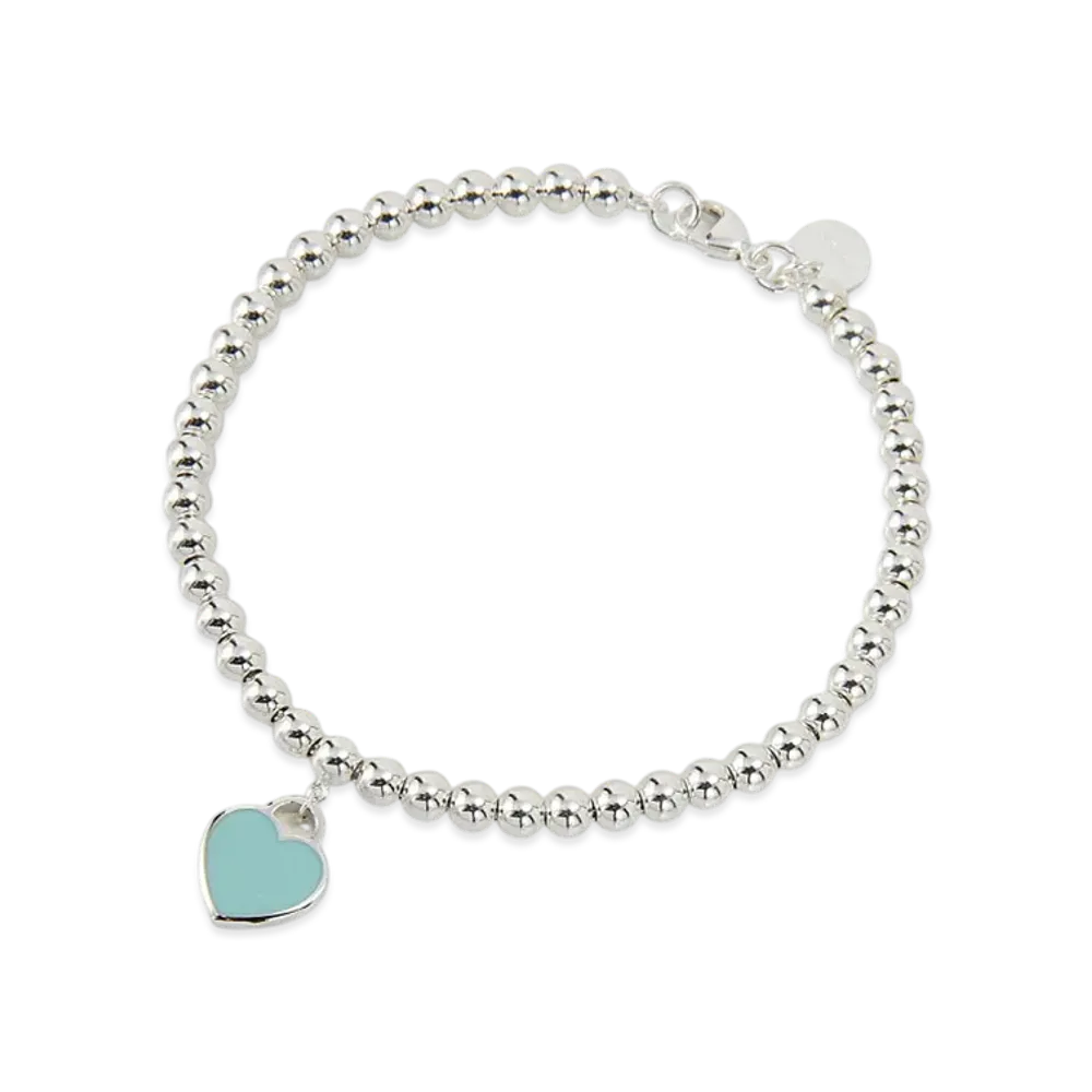 Tiffany & Co. Return to Tiffany Mini Heart Bead Bracelet with Diamonds Medium "Tiffany Blue"
