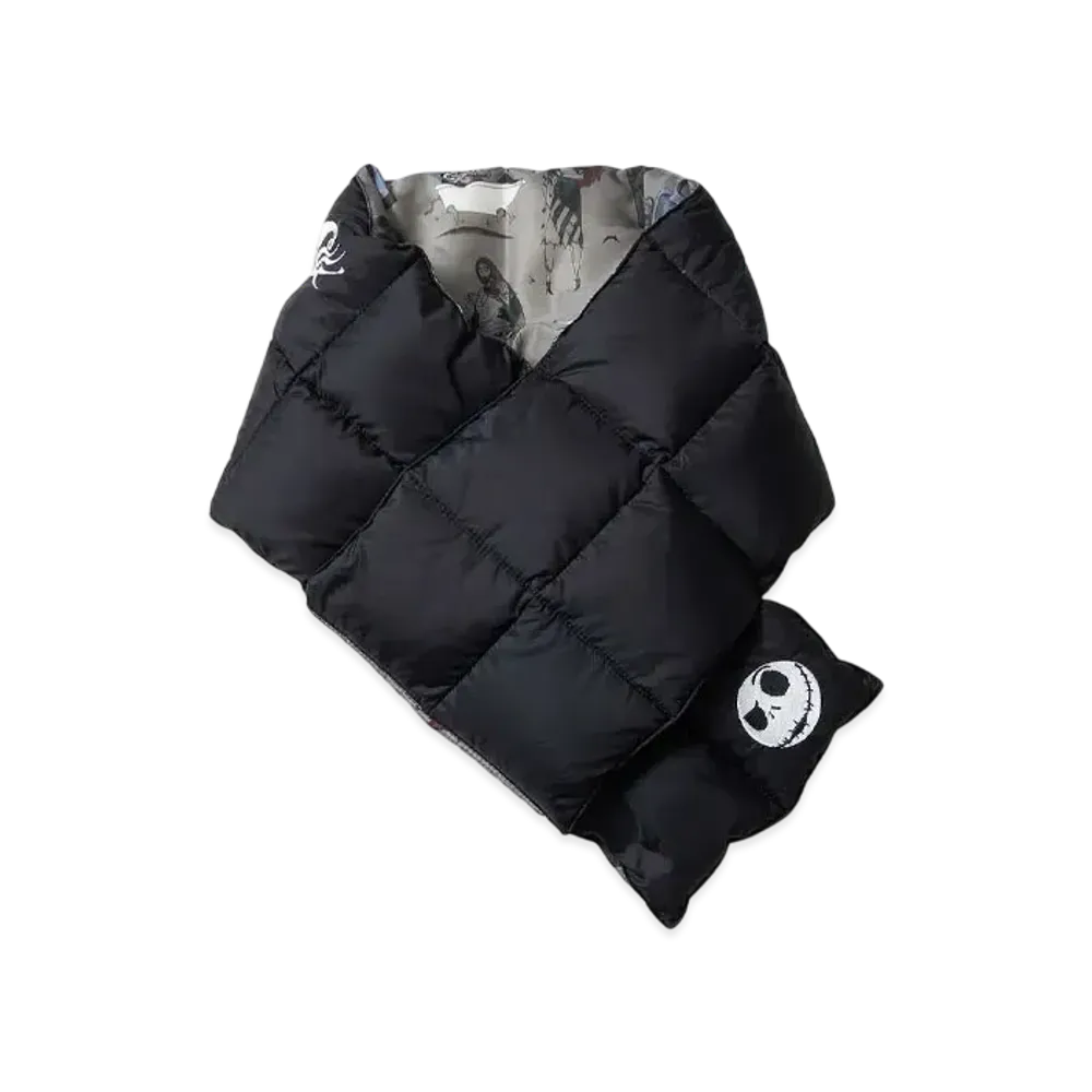 graniph x THE NIGHTMARE BEFORE CHRISTMAS Jack Face Reversible Down Muffler "Black"