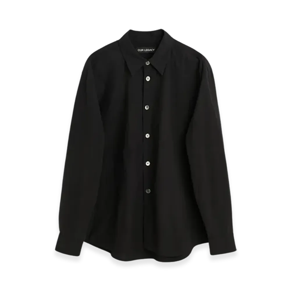 OUR LEGACY Beyond Shirt "Black Liquid Poplin"