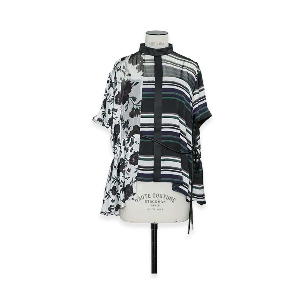 sacai Women's Pattern Mix Blouse "White Multi"