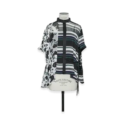 sacai Women's Pattern Mix Blouse "White Multi"