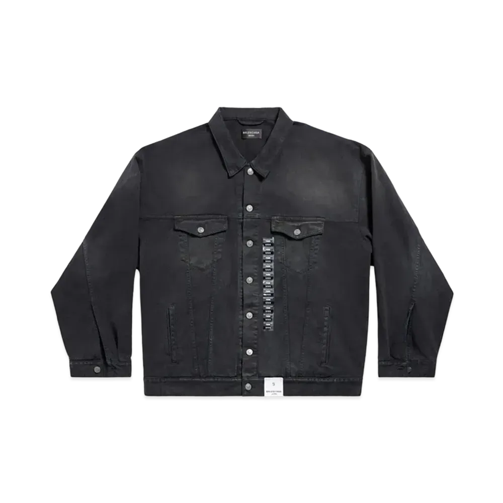 BALENCIAGA Denim Size Sticker Jacket "Black"