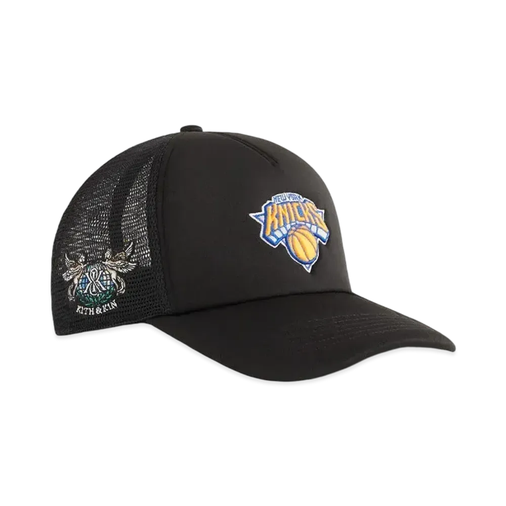 Kith x '47 For The New York Knicks Satin Franchise LS Trucker Hat "Black"