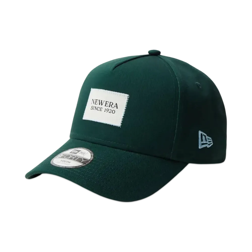 NEW ERA Youth 9Forty A-Frame Woven Patch "Dark Green"