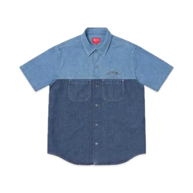Supreme 2-Tone Denim S/S Shirt "Blue"