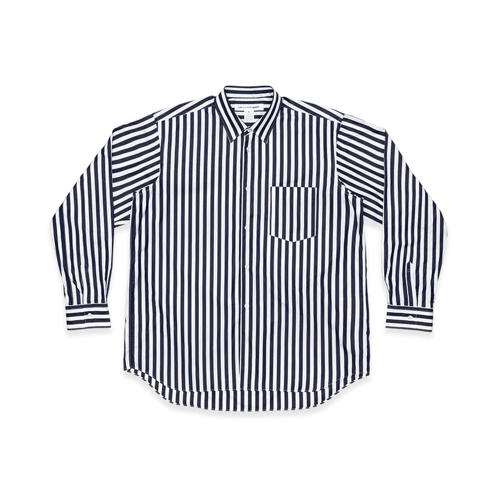 COMME des GARCONS SHIRT Yarn Dyed Cotton Stripe Poplin "Black"