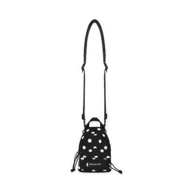 BALENCIAGA Explorer Mini Backpack In Spray Dots Printed Recycled Nylon "Black"