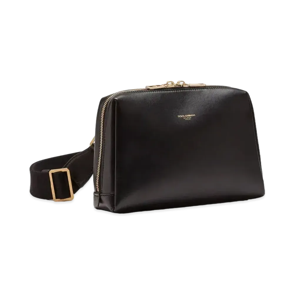 Dolce&Gabbana Mon-Reale Crossbody Bag Calfskin Brand Logo "Black"