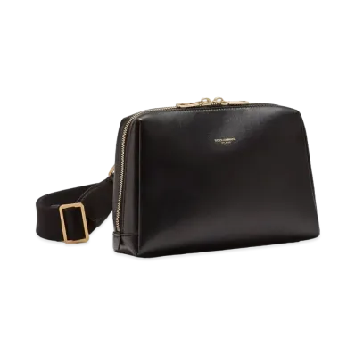 Dolce&Gabbana Mon-Reale Crossbody Bag Calfskin Brand Logo "Black"