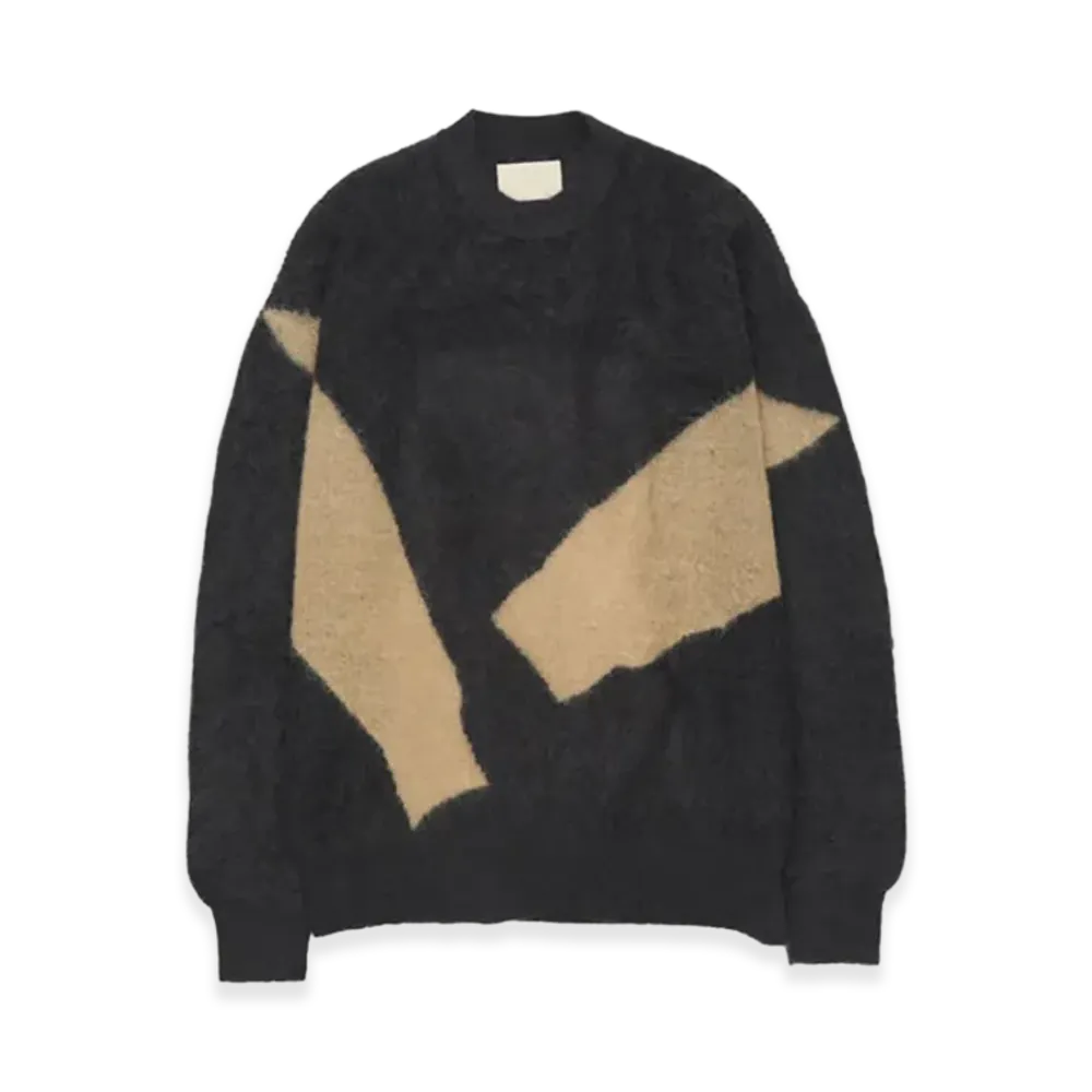 YOKE Photogram Intarsia Sweater "Charcoal"