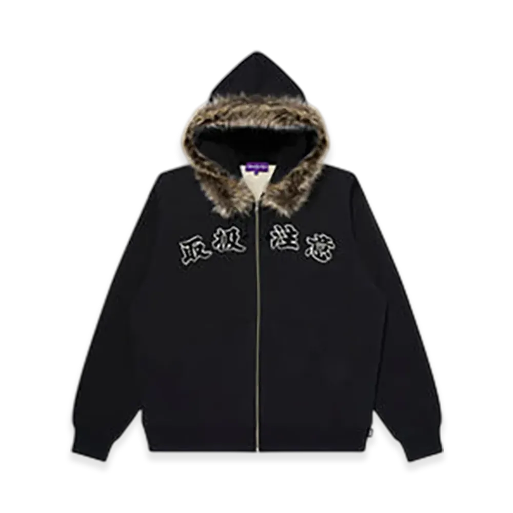 BlackEyePatch Faux Fur Hooded HWC Zip Hoodie "Black"