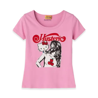HYSTERIC GLAMOUR x Sanrio characters Kitty On Woman T-Shirt "Pink"