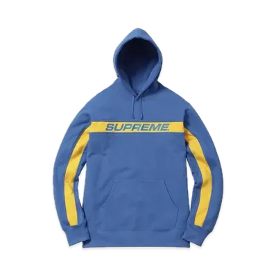 Supreme Full Stripe Hooded Sweatshirt "Blue"