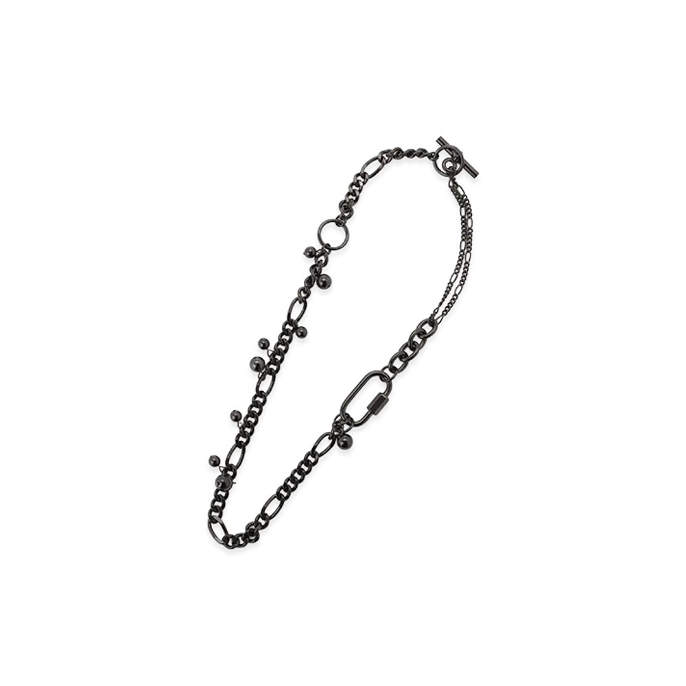 Y's Brass Silver Ball Necklace A "Black"