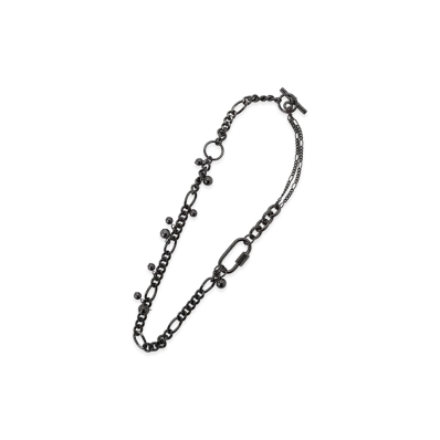 Y's Brass Silver Ball Necklace A "Black"